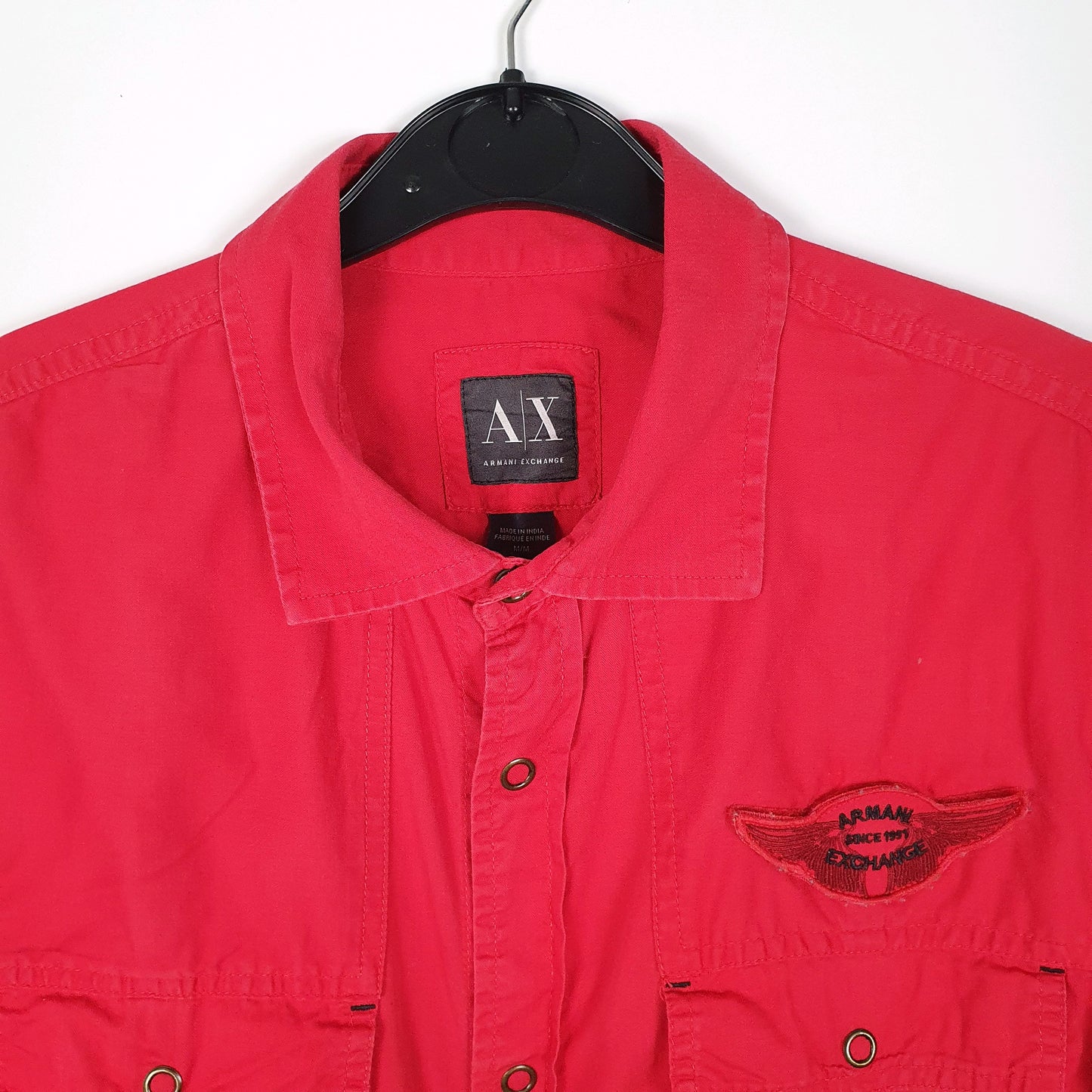 Mens Red Armani Exchange   Shirt