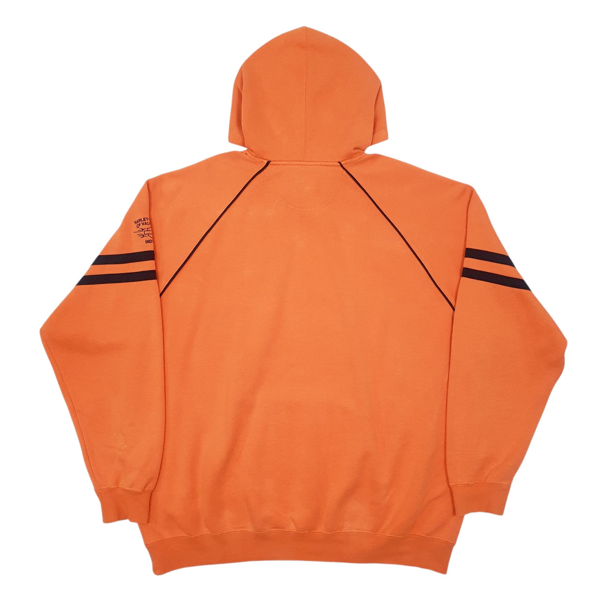 Mens Orange Harley Davidson Spellout Crewneck Jumper
