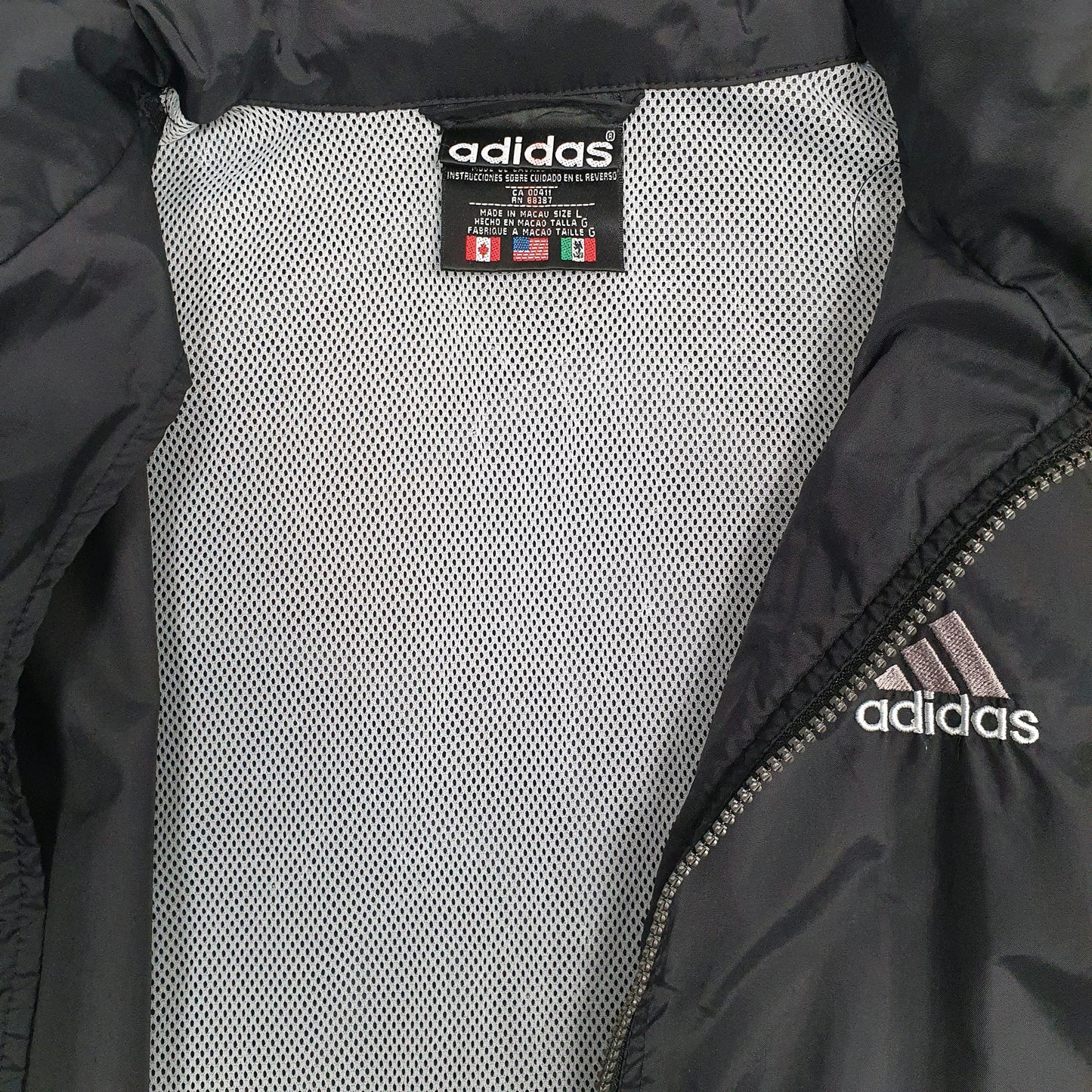 Mens Black Adidas Vintage 90s  Coat