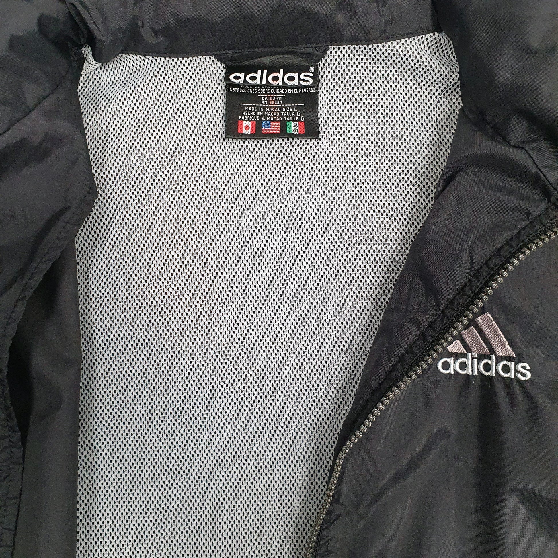Mens Black Adidas Vintage 90s  Coat