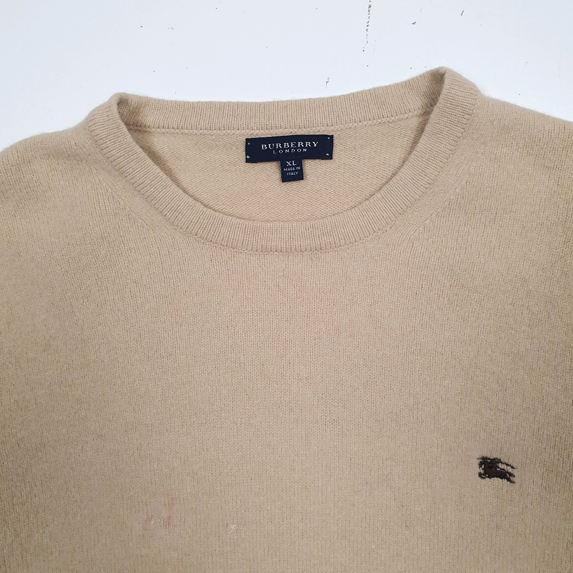 Mens Beige Burberry  Crewneck Jumper