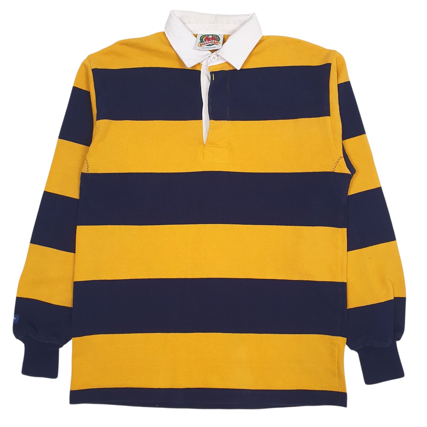 Mens Yellow Barbarian  Long Sleeve Polo Shirt