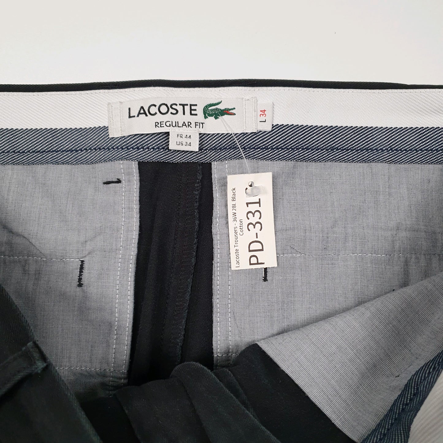 Mens Black Lacoste  Quarter Zip Trousers