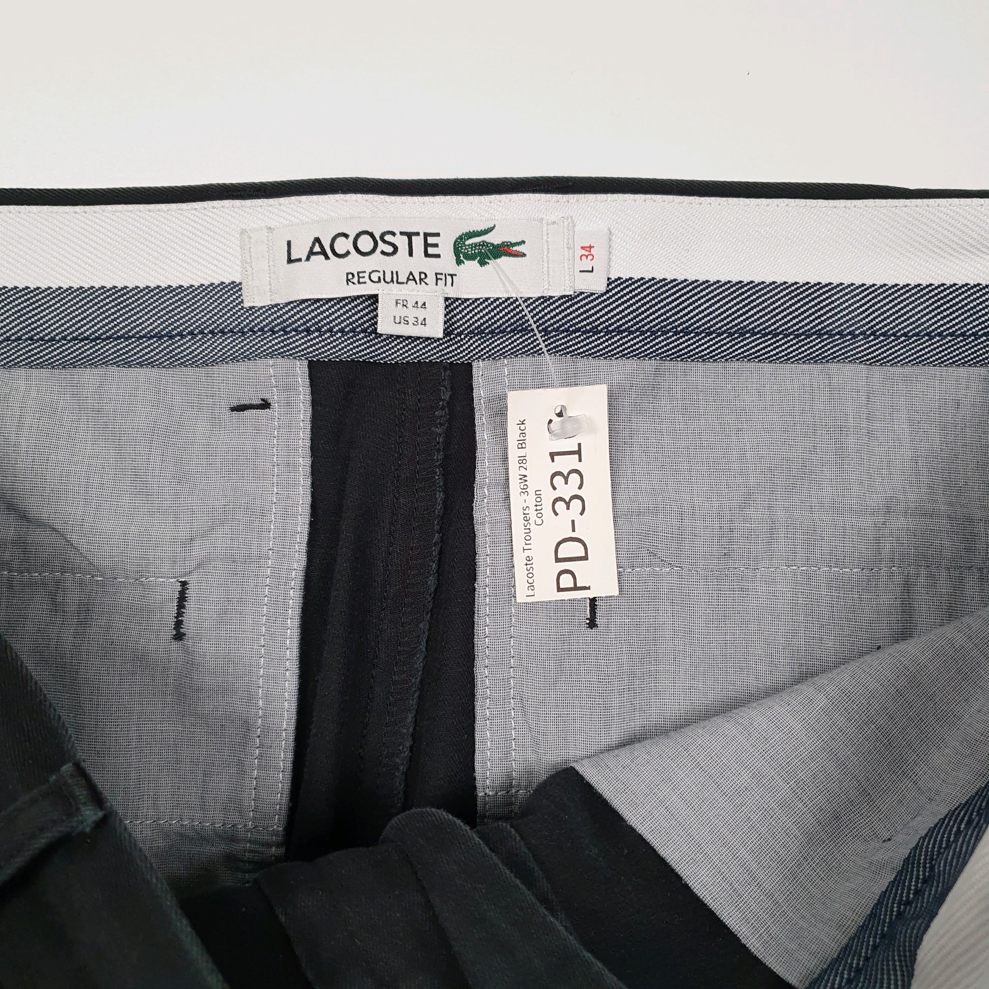 Mens Black Lacoste  Quarter Zip Trousers