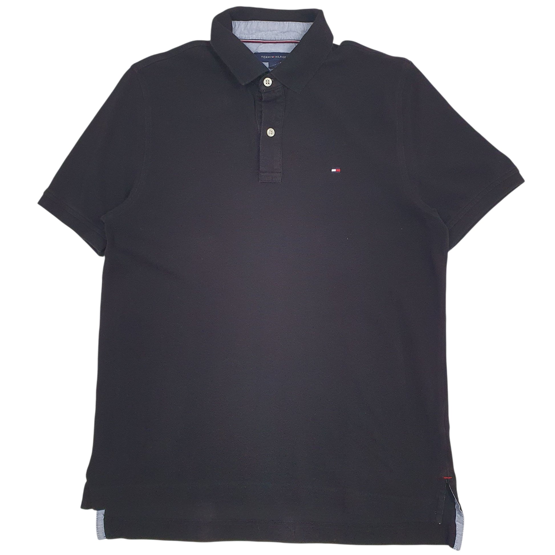 Mens Black Tommy Hilfiger  Short Sleeve Polo Shirt