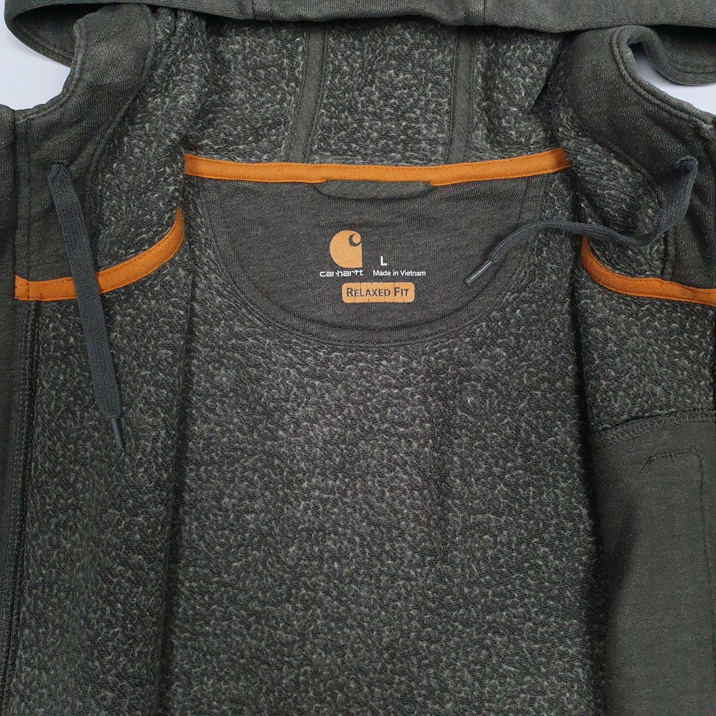 Mens Green Carhartt Hoodie Full Zip Jumper