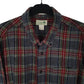 Mens Grey L.L.Bean Thick Flannel Plaid  Shirt