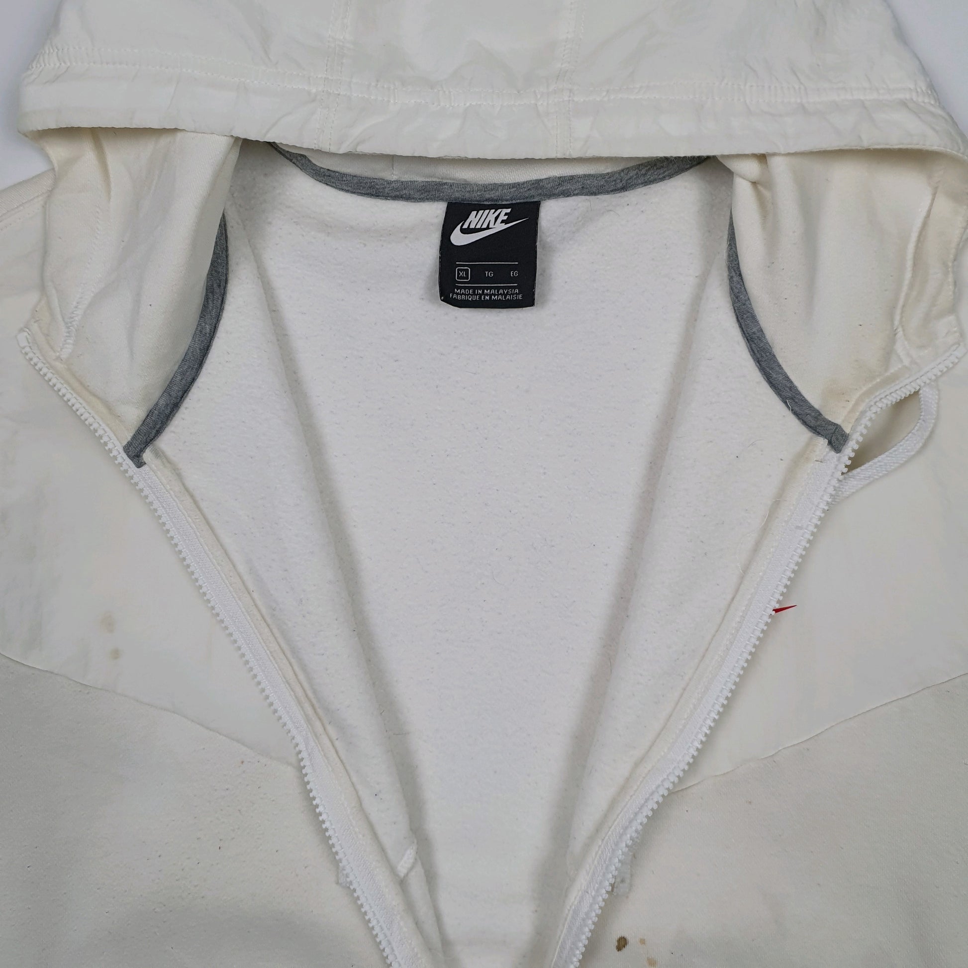 Mens White Nike Hoodie Full Zip Jumper