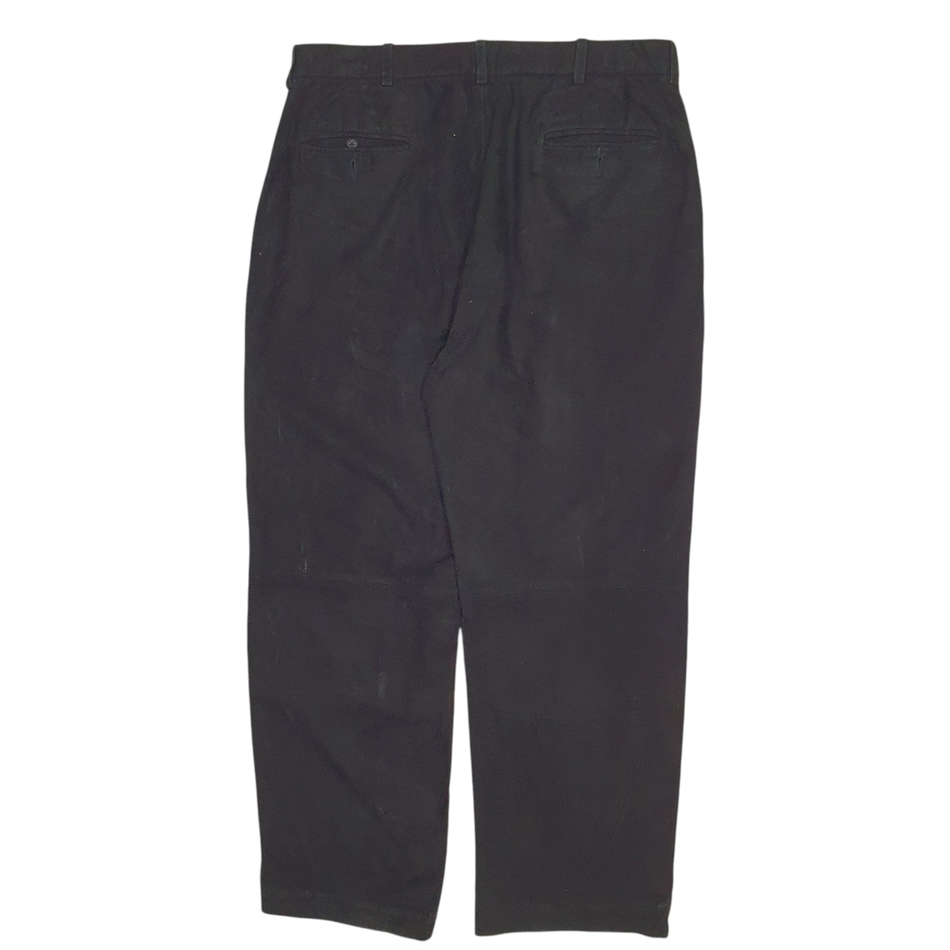 Mens Black Polo Ralph Lauren Suede  Trousers