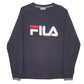 Mens Black Fila Spellout Crewneck Jumper