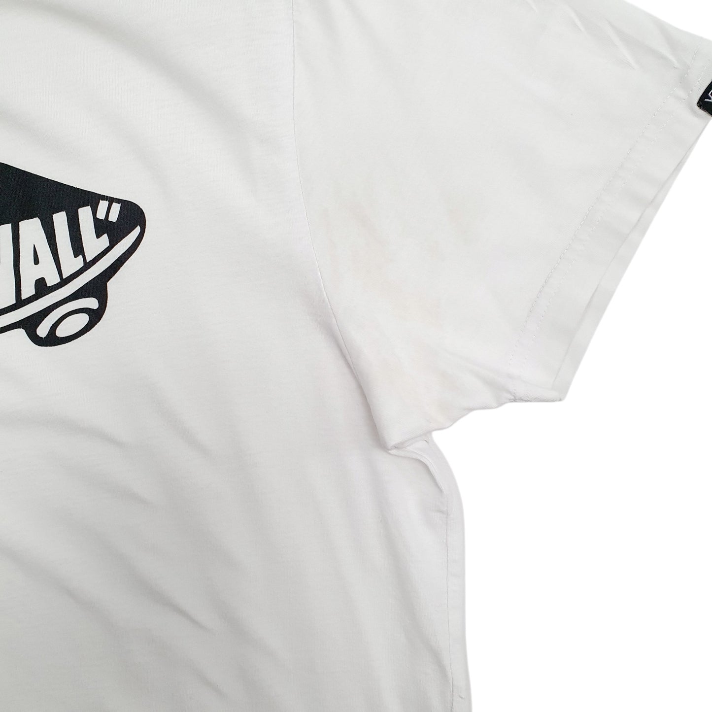 Mens White Vans  Crewneck T Shirt