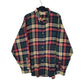 Mens Green L.L.Bean Vintage 1980s Thick Flannel Plaid Long Sleeve Shirt