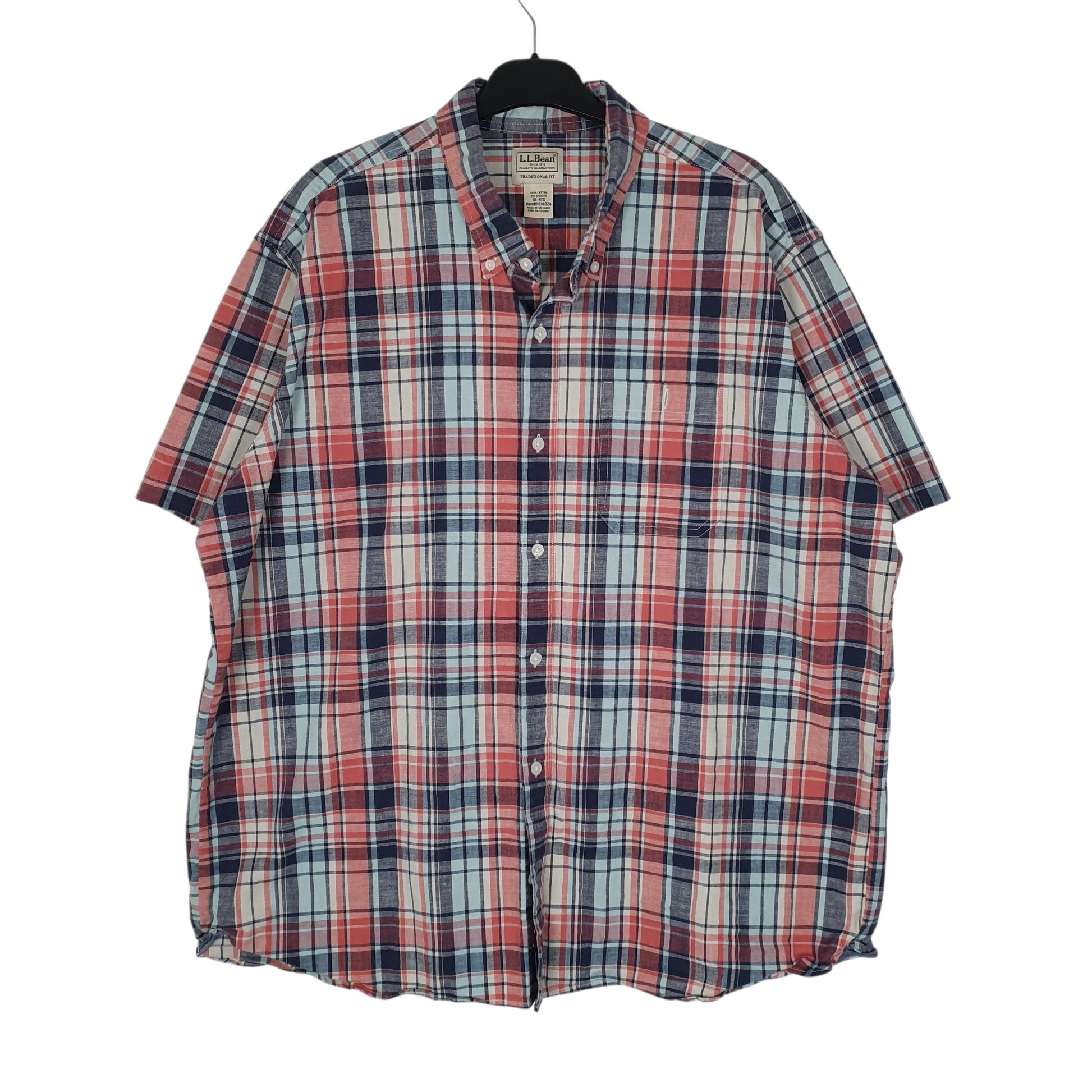 Mens Pink L.L.Bean  Short Sleeve Shirt