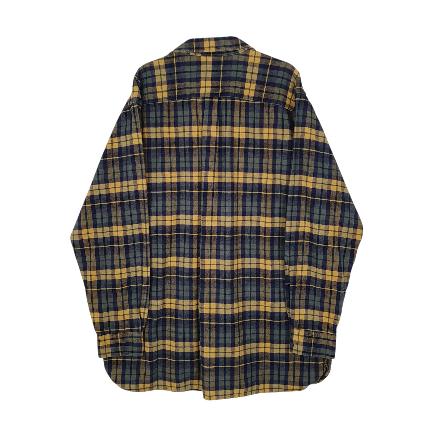 Mens Navy L.L.Bean Thick Chamois Flannel  Shirt