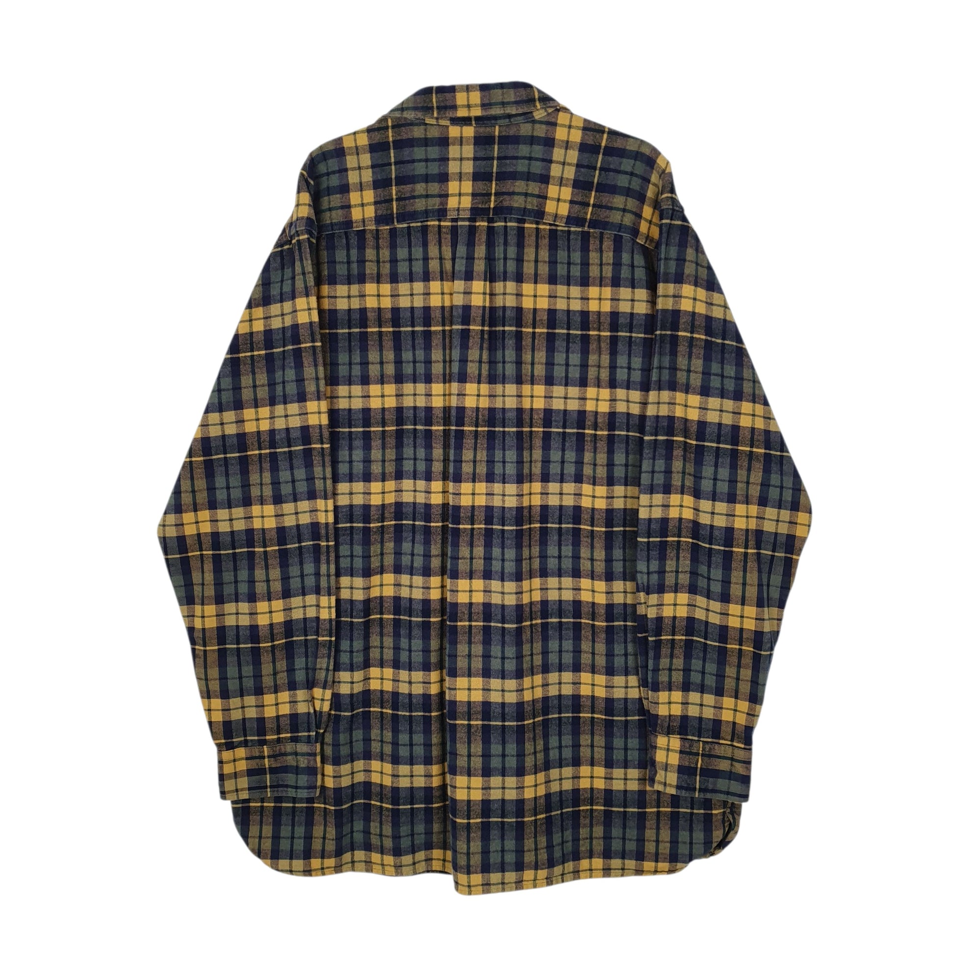 Mens Navy L.L.Bean Thick Chamois Flannel  Shirt