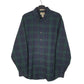 Mens Navy L.L.Bean Thick Flannel Plaid Long Sleeve Shirt