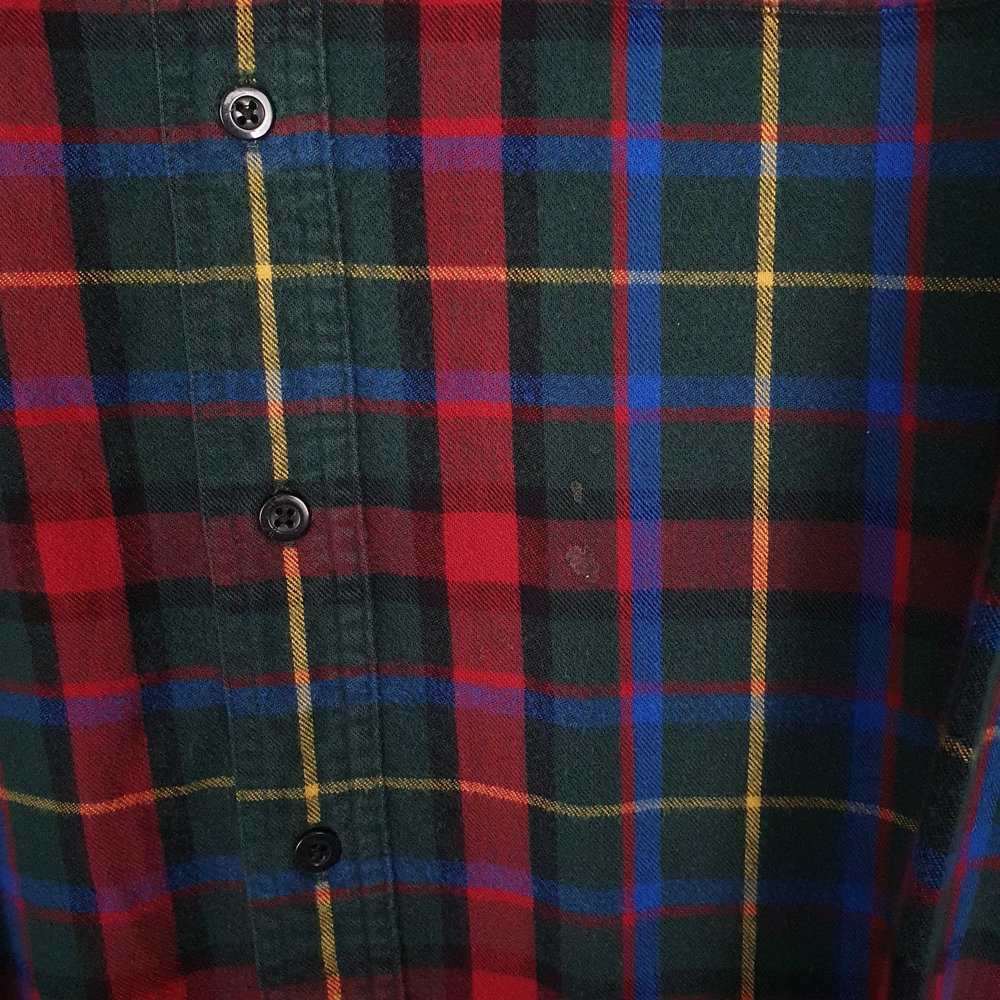 Mens Green L.L.Bean Scotch Plaid Flannel  Shirt