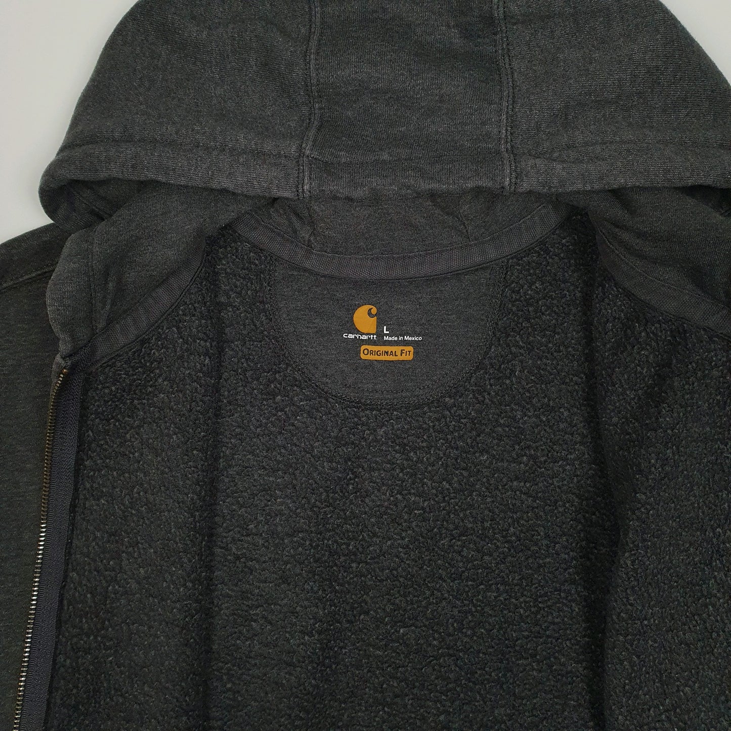 Mens Grey Carhartt Hoodie Full Zip Jumper