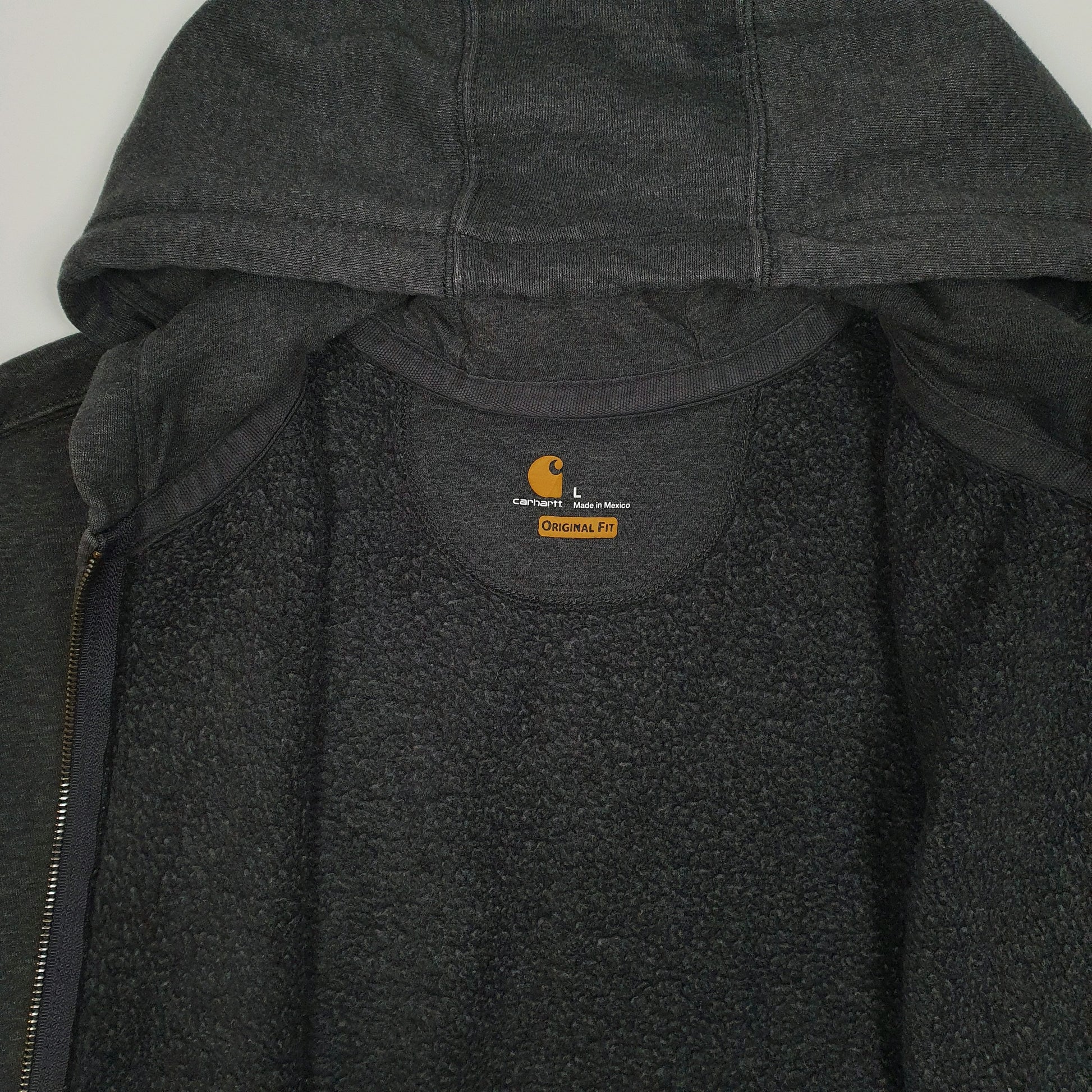 Mens Grey Carhartt Hoodie Full Zip Jumper