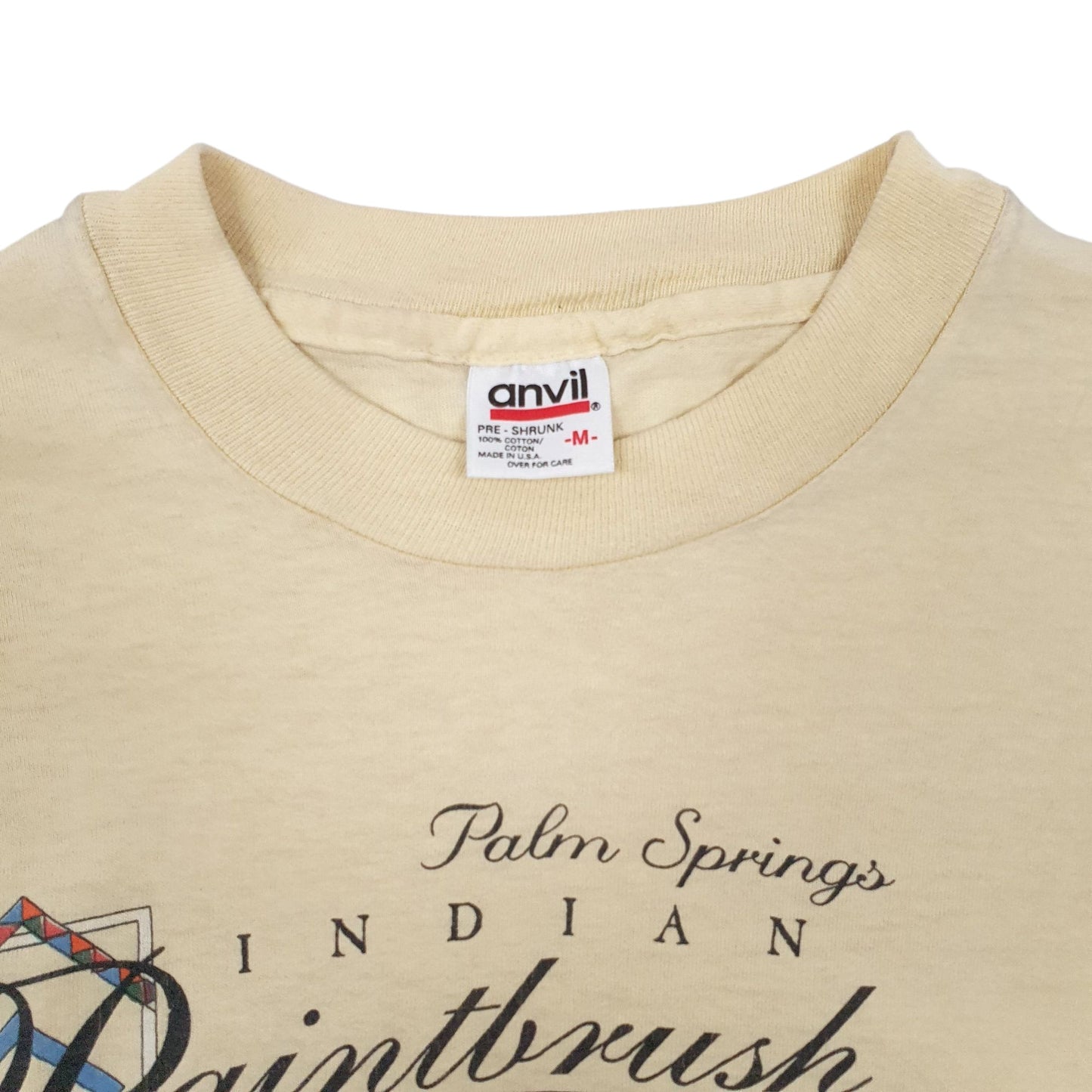 Womens Yellow Anvil Single Stitch Vintage 90s  T Shirt