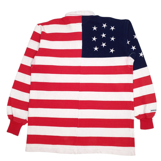 Mens White Barbarian USA  Polo Shirt