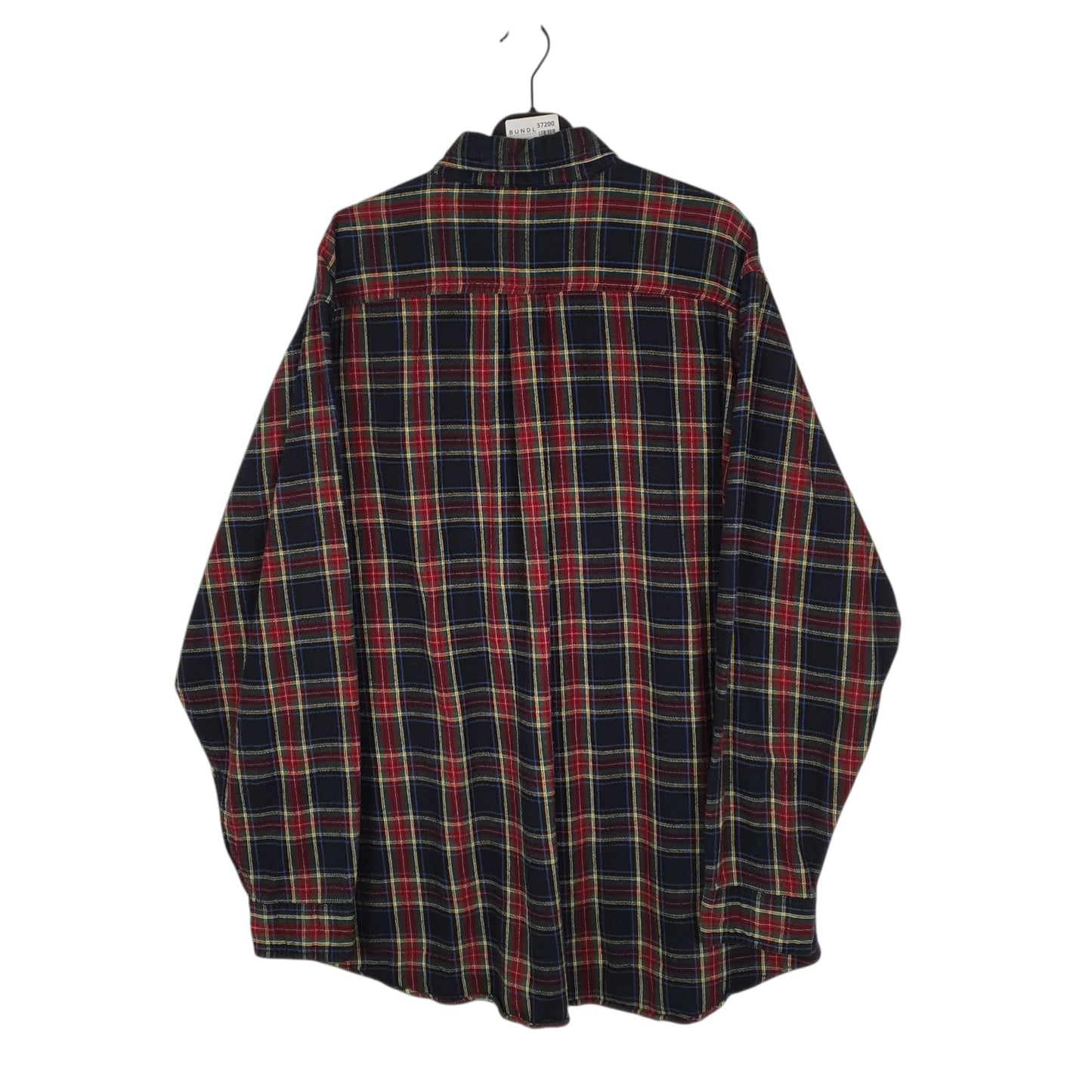 Mens Navy L.L.Bean Thick Flannel Plaid  Shirt