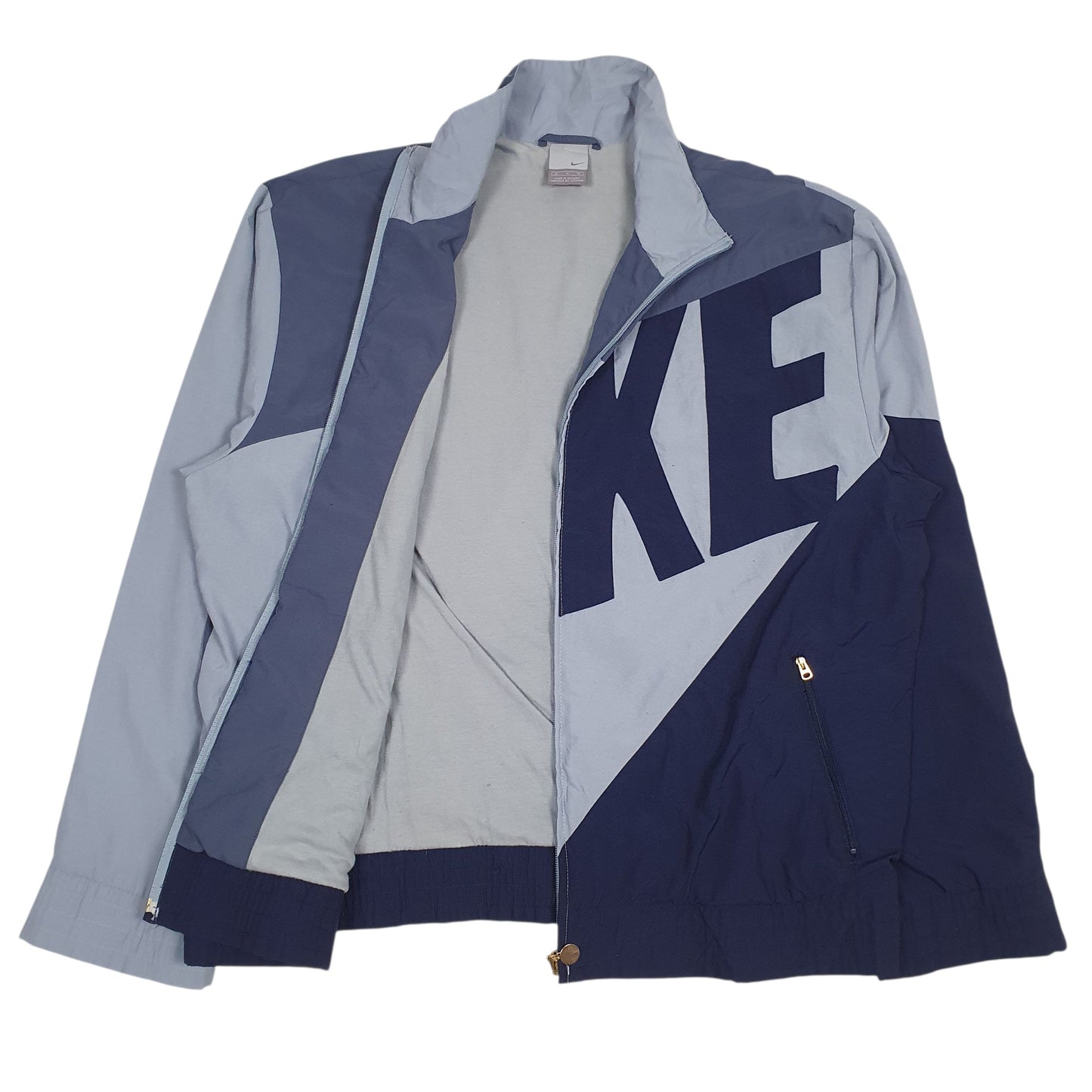 Mens Blue Nike Vintage 00s Spellout Full Zip Coat