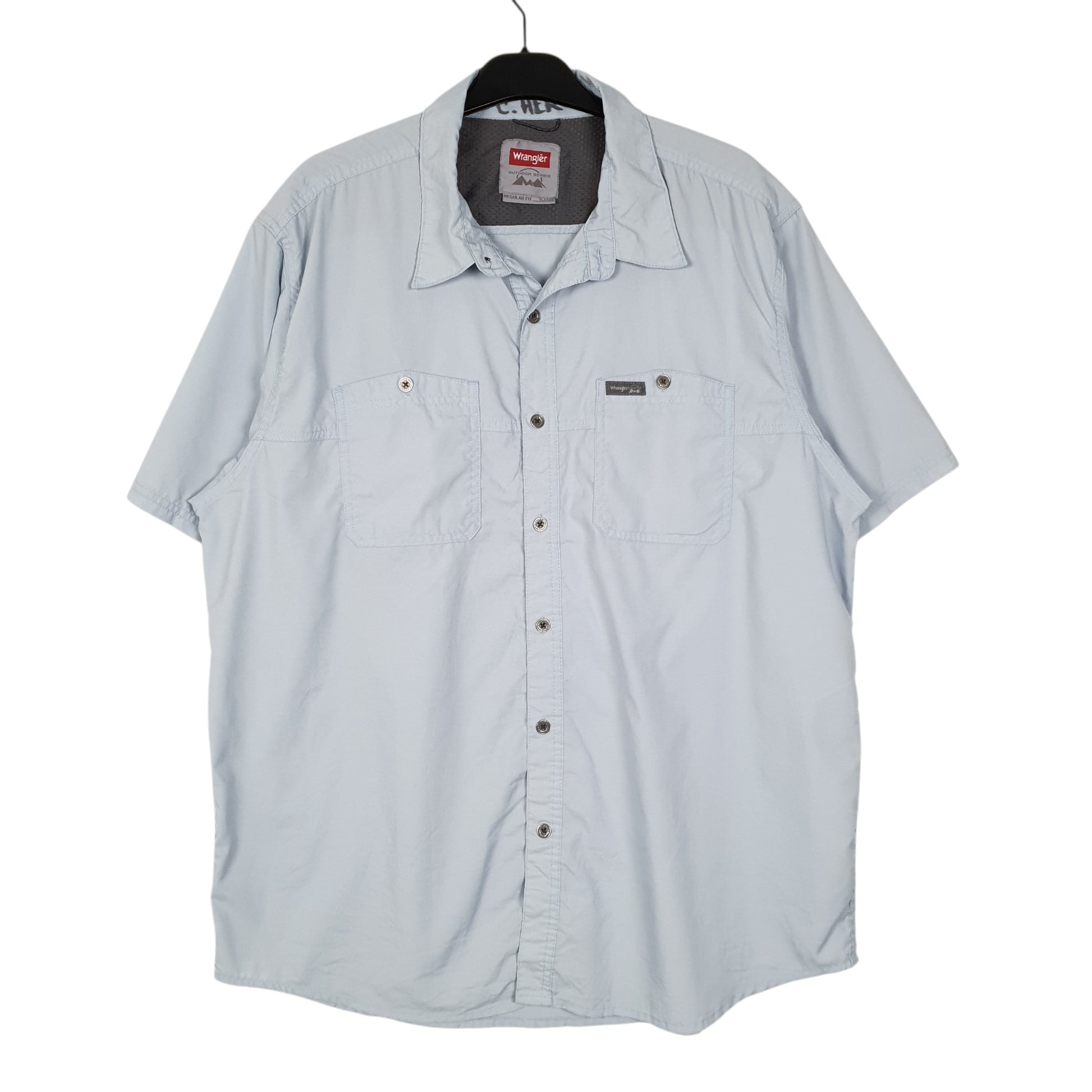Mens Blue Wrangler  Short Sleeve Shirt