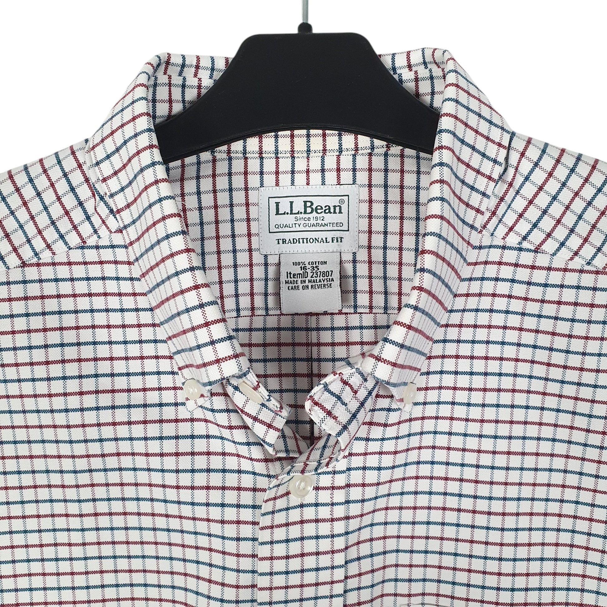Mens Red L.L.Bean Traditional  Shirt