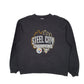 Mens Black Reebok Pittsburgh Steelers Penguins NFL NHL Crewneck Jumper