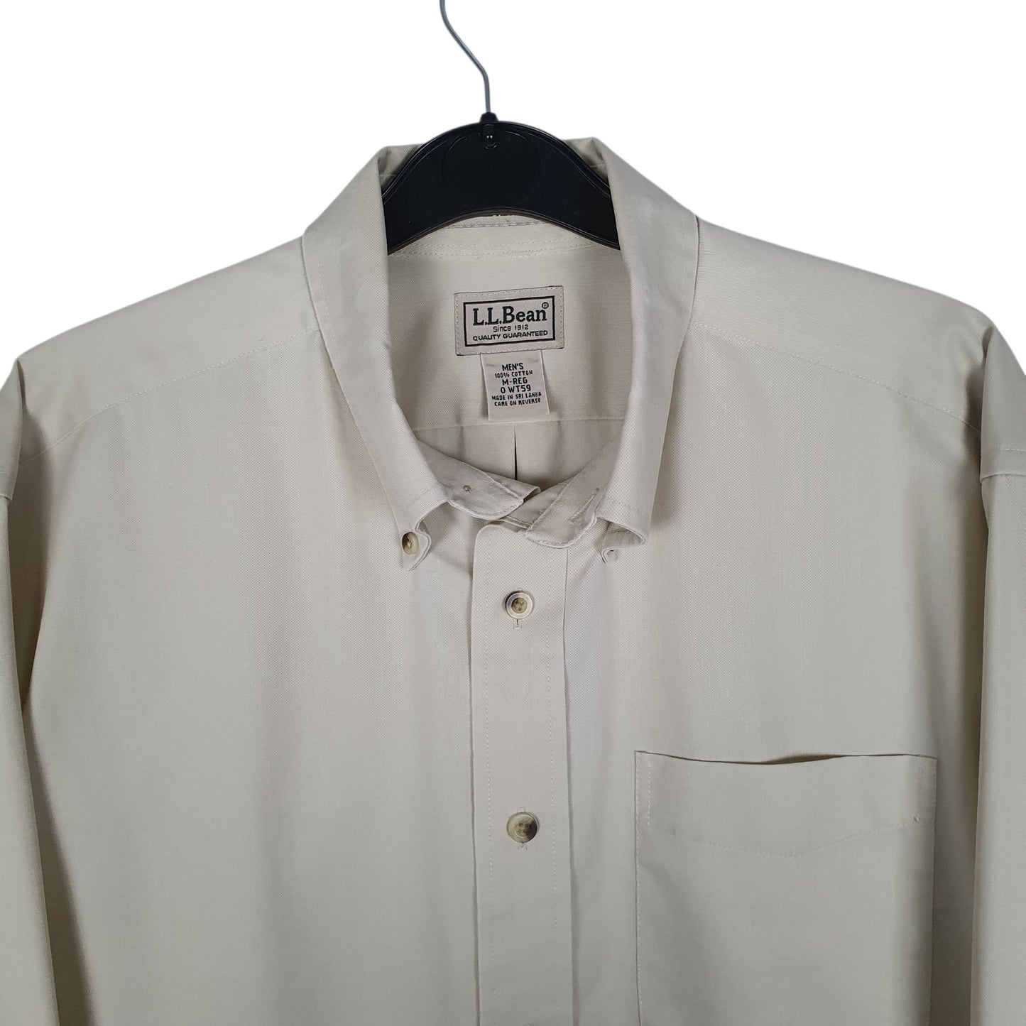 Mens Cream L.L.Bean   Shirt