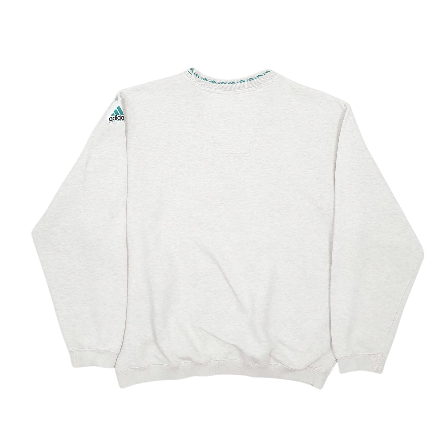 Mens Grey Adidas Equipment Vintage 90s Spellout Crewneck Jumper