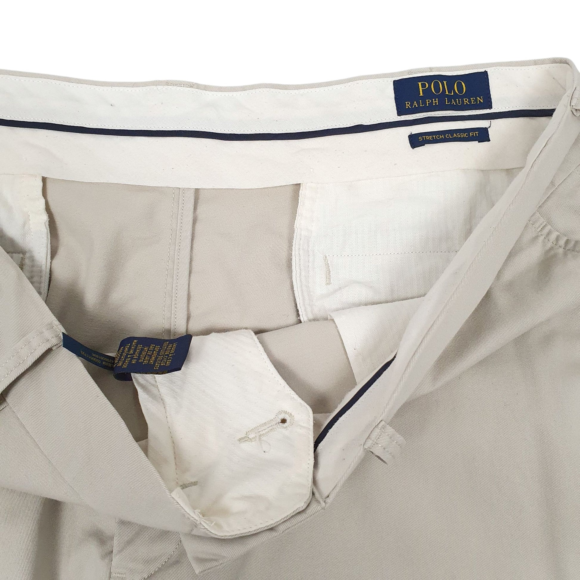 Mens Cream Polo Ralph Lauren Stretch Classic Fit  Trousers