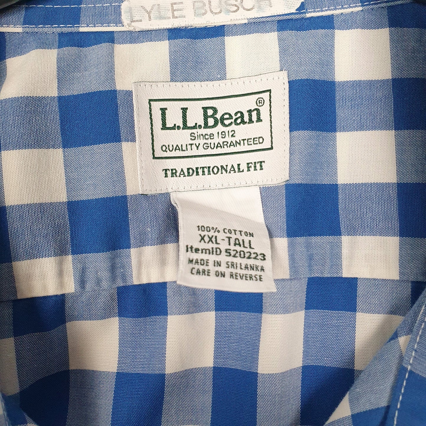 Mens Blue L.L.Bean   Shirt