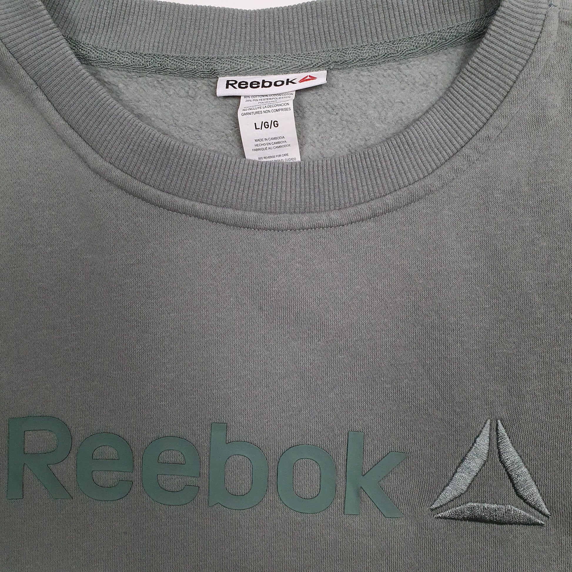 Mens Green Reebok  Crewneck Jumper