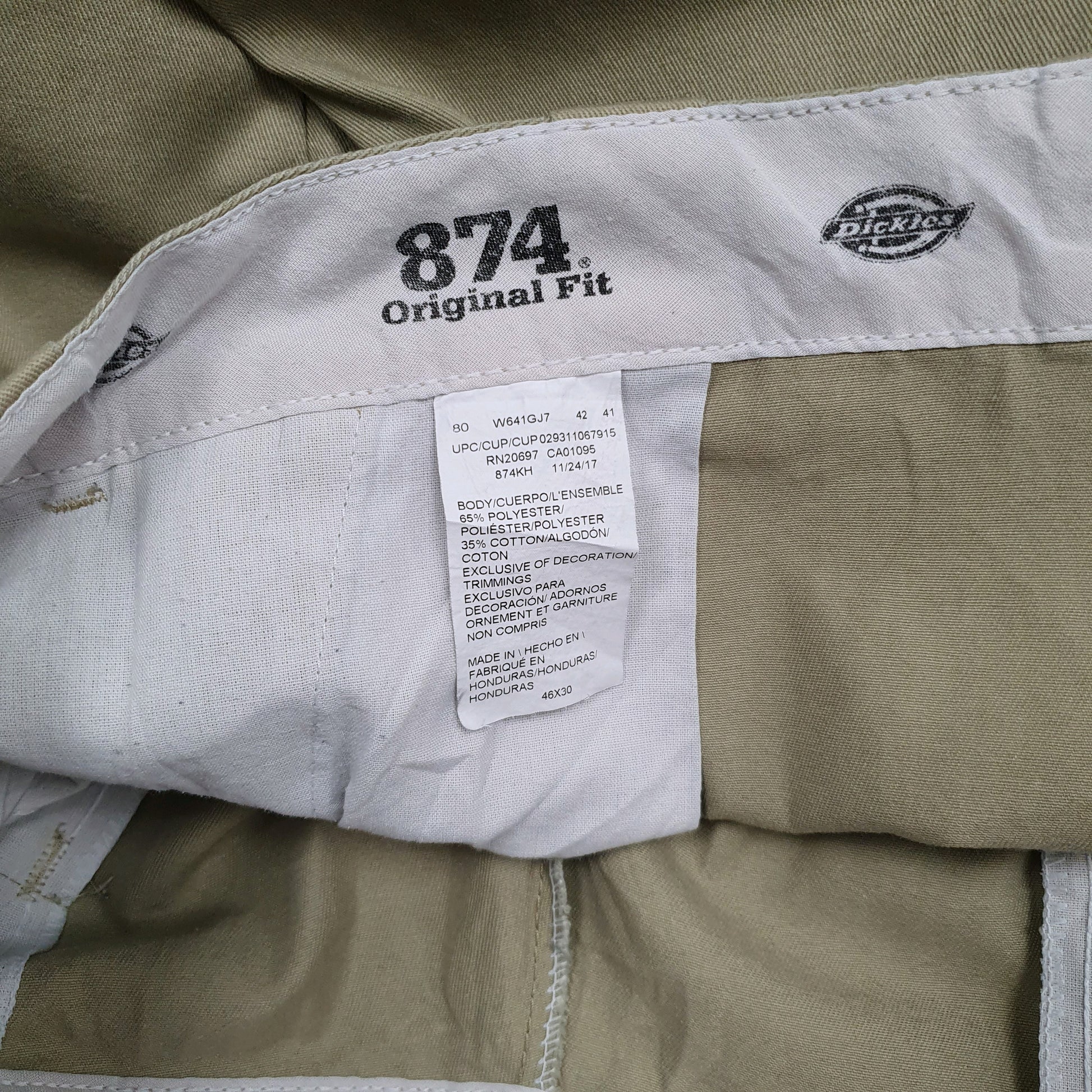 Mens Beige Dickies 874 Original Fit Workwear  Trousers