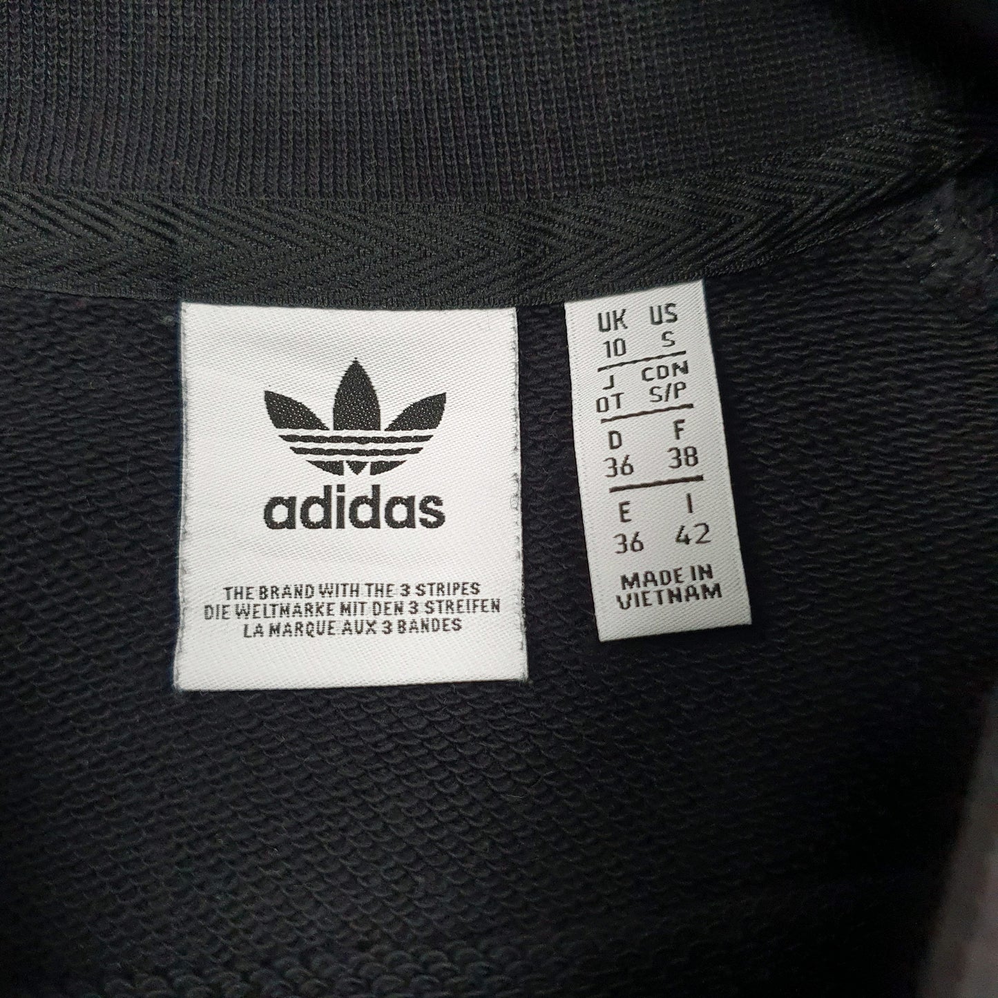 Womens Black Adidas Spellout Crewneck Jumper