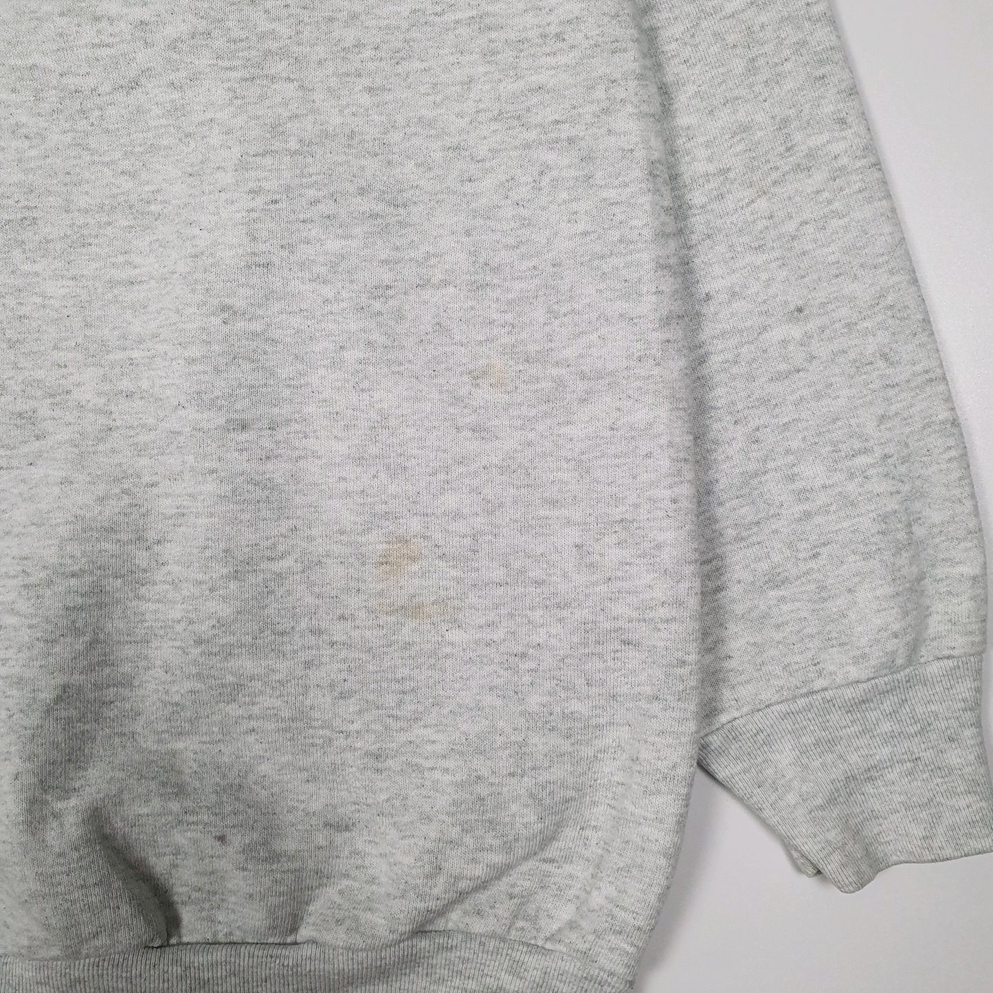 Mens Grey Fruit Of The Loom Vintage 90s Made In USA School Crewneck Jumper