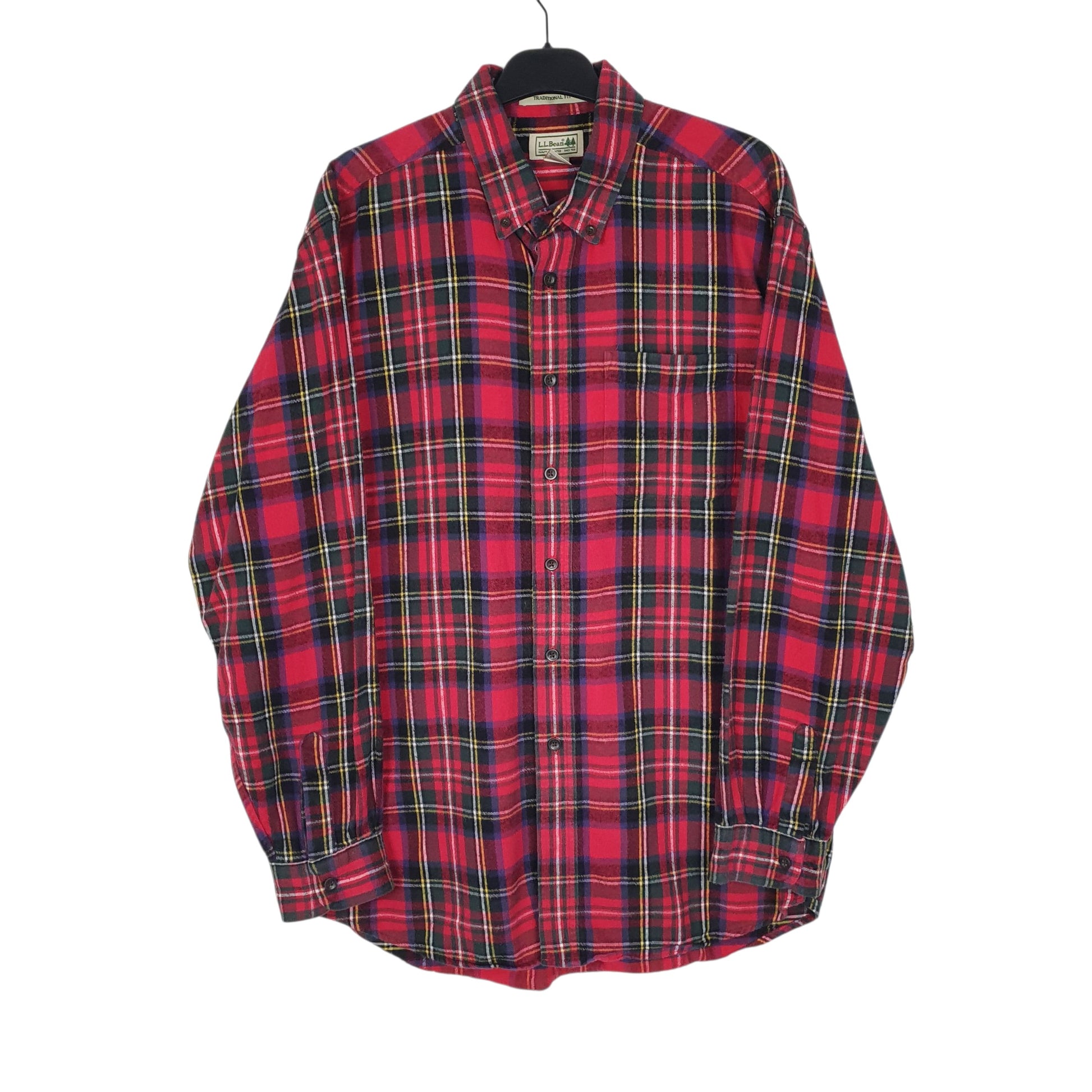 Mens Pink L.L.Bean Thick Flannel Long Sleeve Shirt