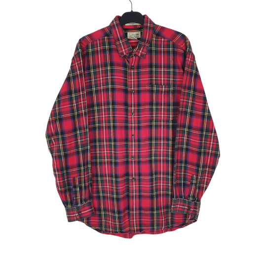 Mens Pink L.L.Bean Thick Flannel Long Sleeve Shirt