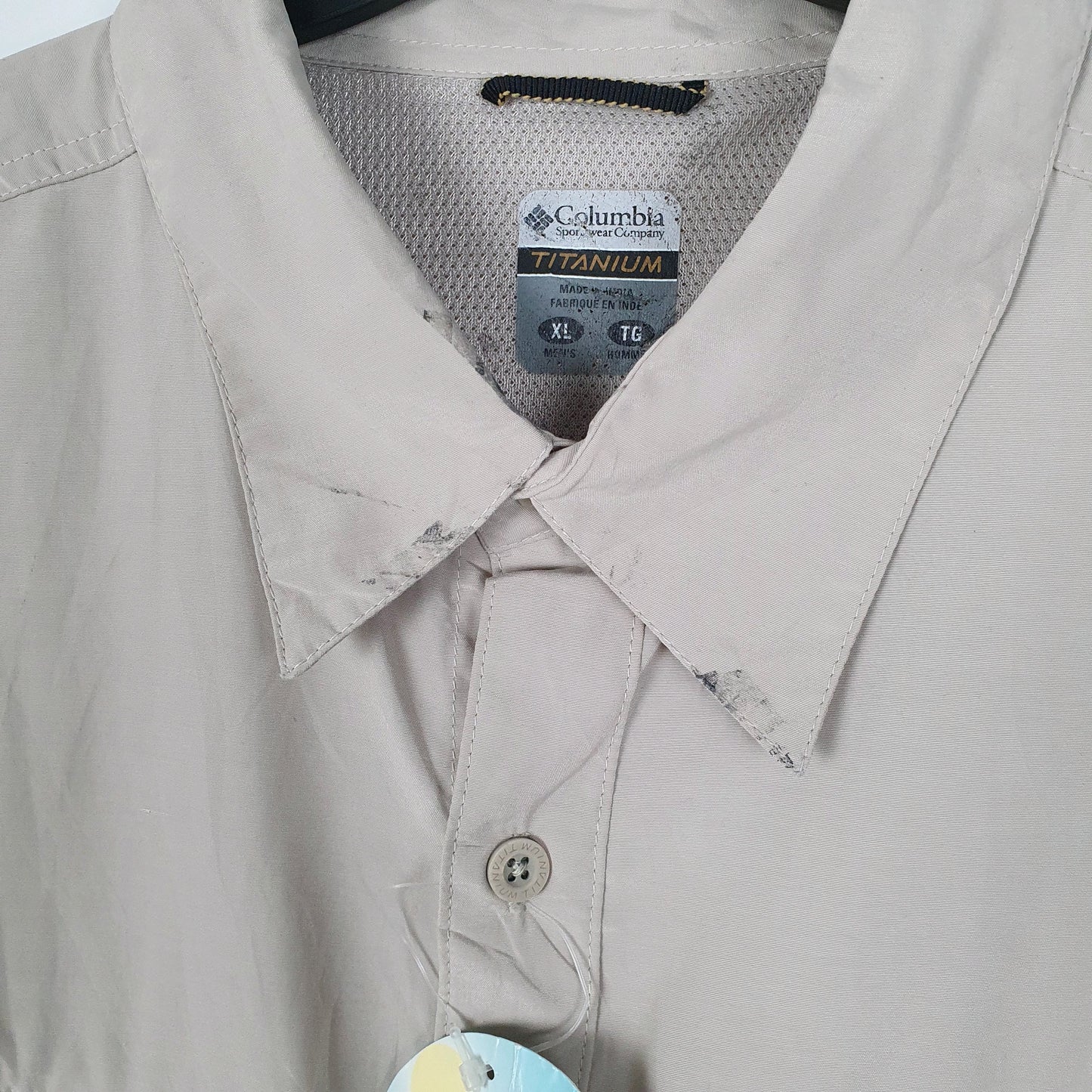 Mens Cream Columbia Sportswear Company Cowboy Ridge  Shirt