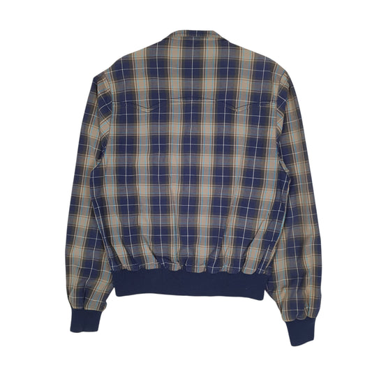 Mens Navy Dickies Check Harringtin Eisenhower  Coat