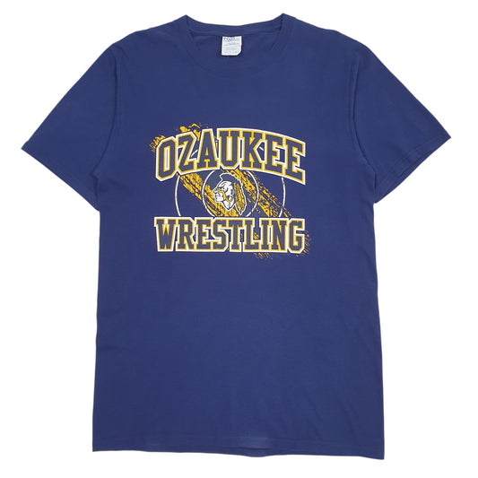 Mens Navy Port & Company Ozaukee Wrestling Short Sleeve T Shirt