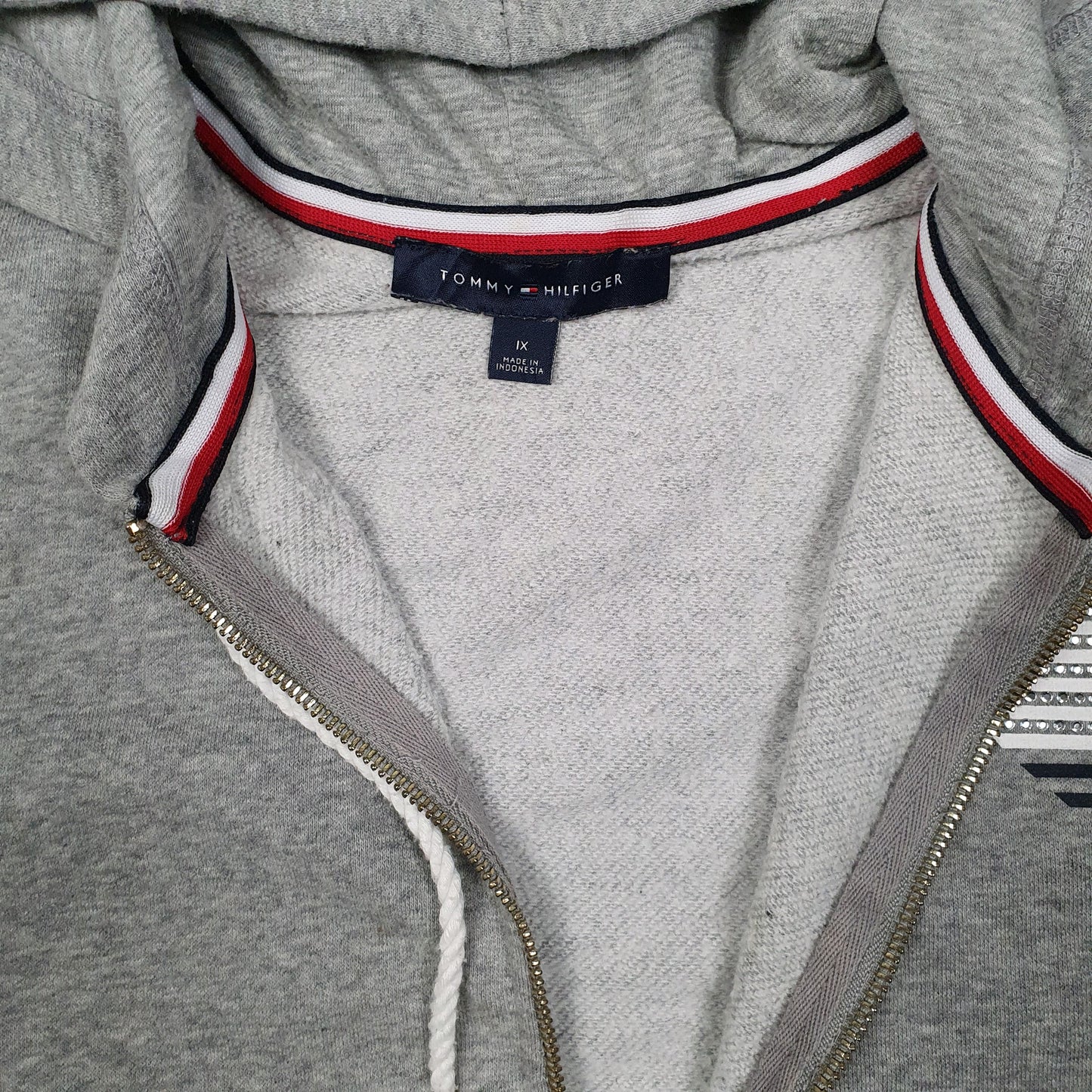 Womens Grey Tommy Hilfiger Hoodie Full Zip Jumper