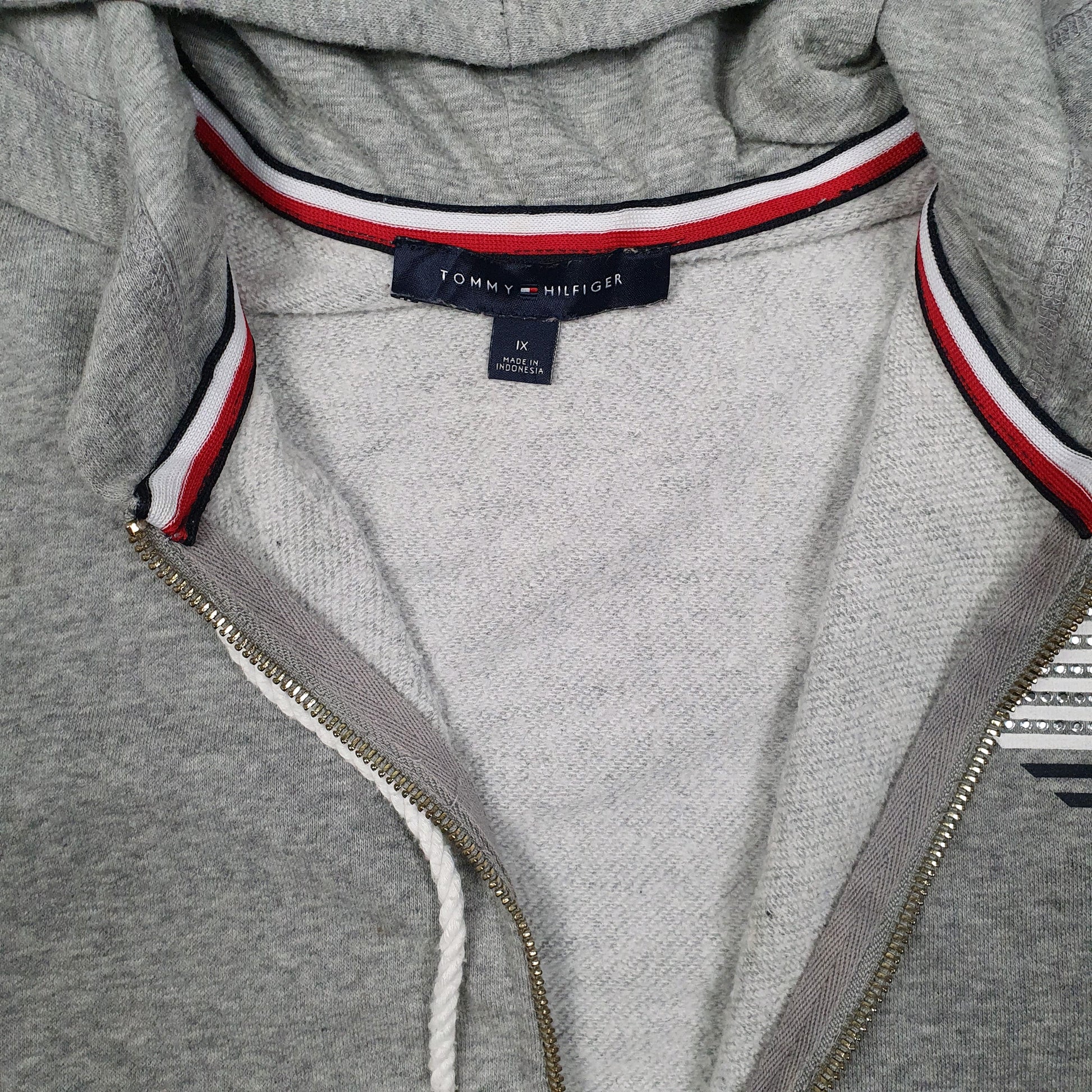 Womens Grey Tommy Hilfiger Hoodie Full Zip Jumper
