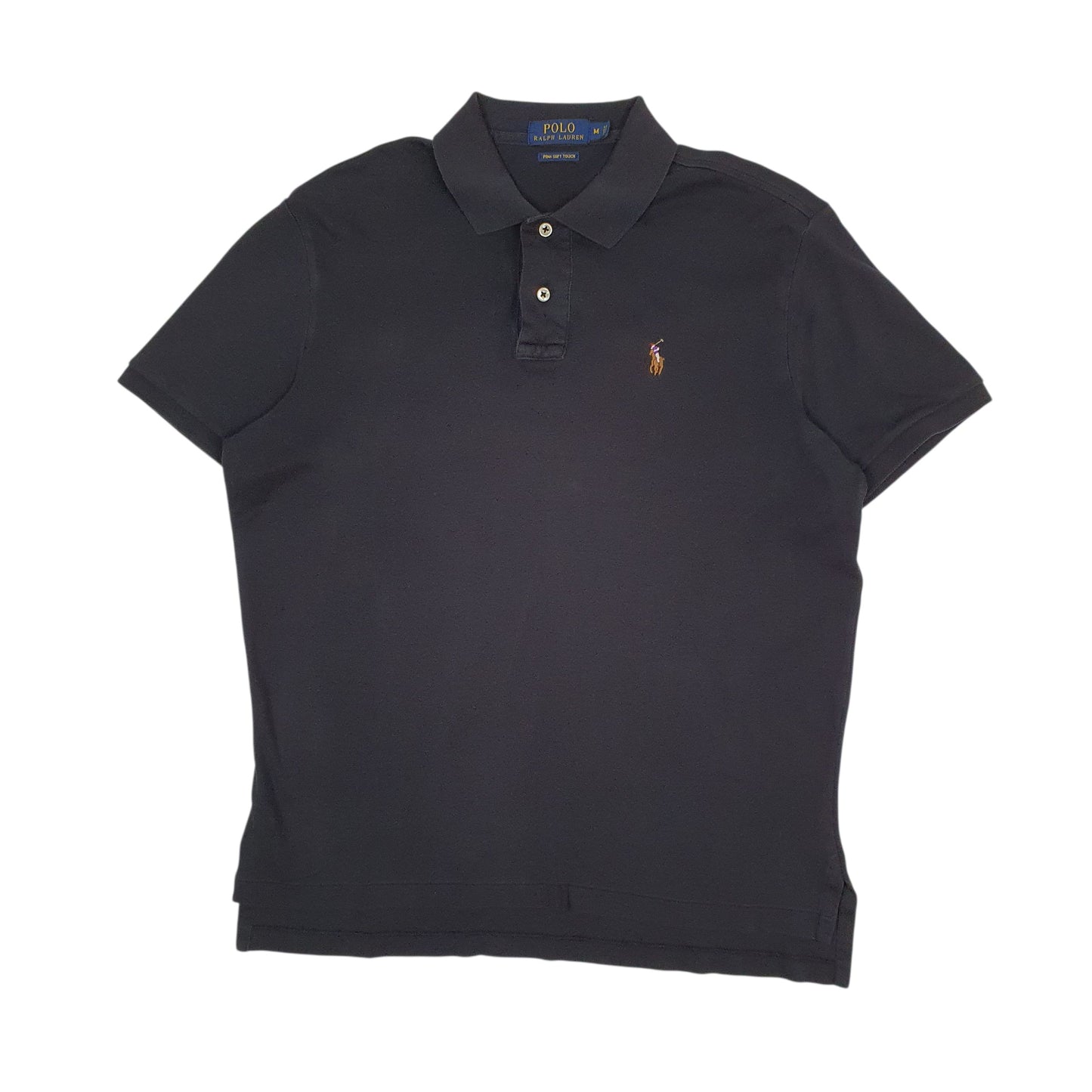 Mens Black Polo Ralph Lauren Pima Soft Touch Short Sleeve Polo Shirt
