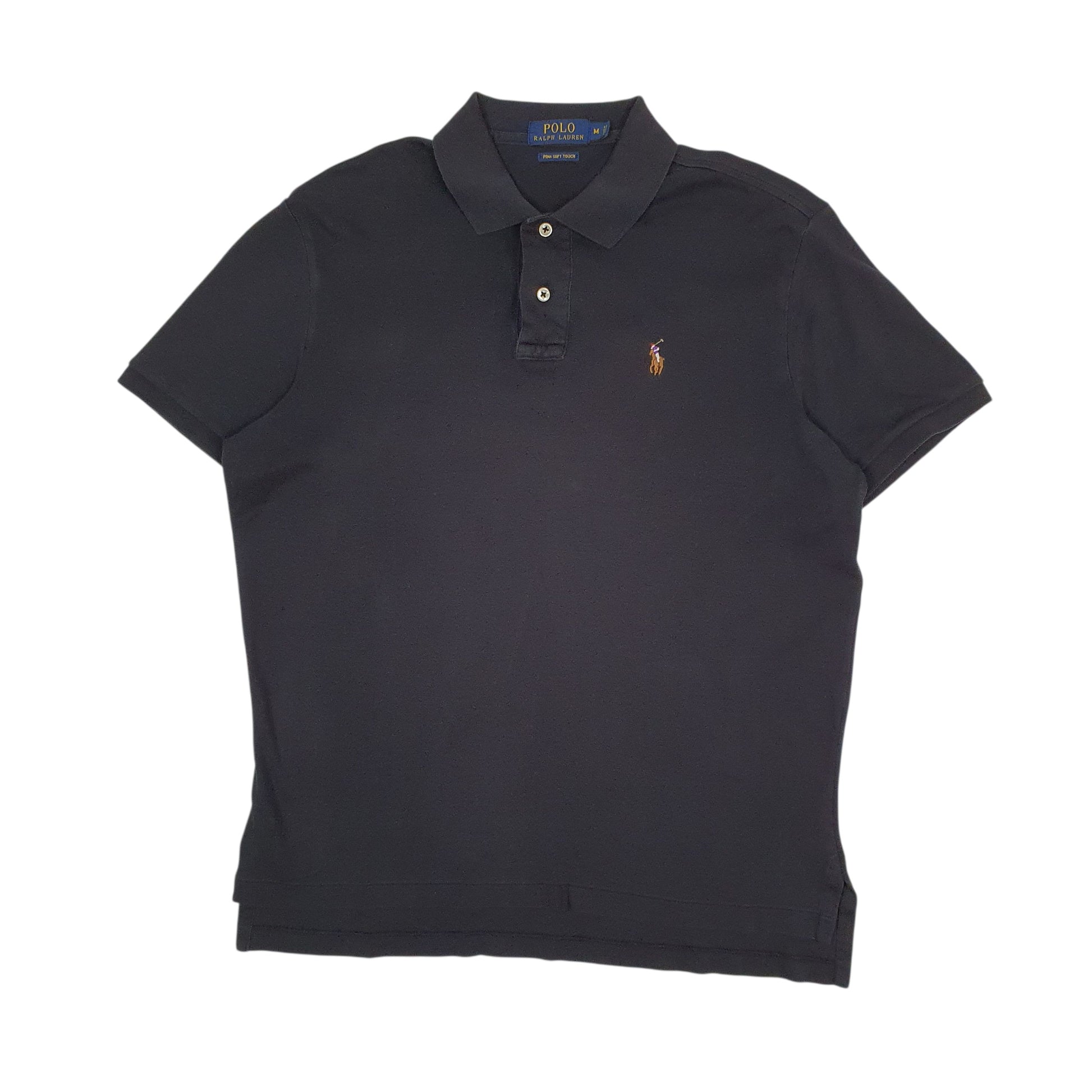 Mens Black Polo Ralph Lauren Pima Soft Touch Short Sleeve Polo Shirt