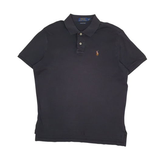 Mens Black Polo Ralph Lauren Pima Soft Touch Short Sleeve Polo Shirt