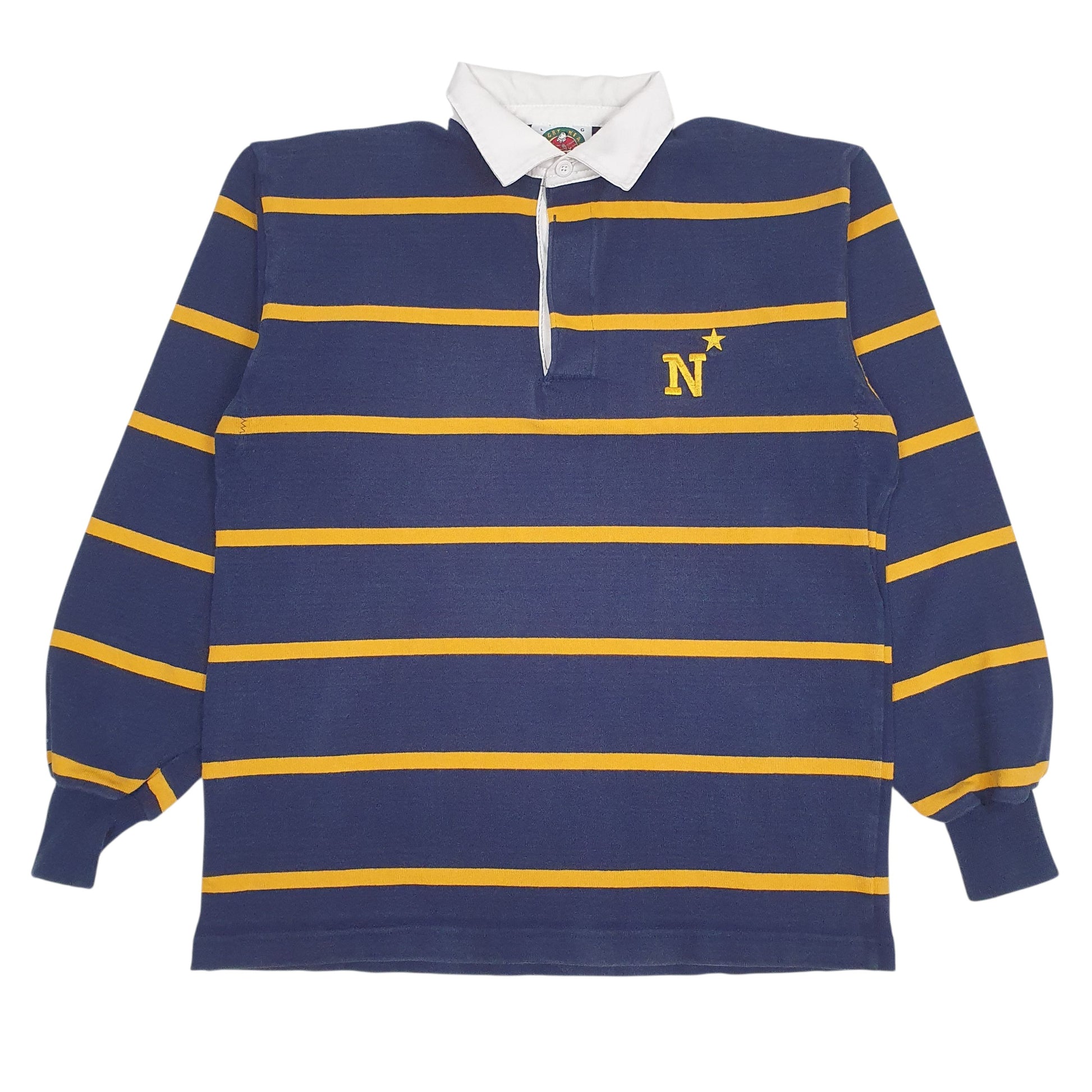 Mens Navy Barbarian  Long Sleeve Polo Shirt