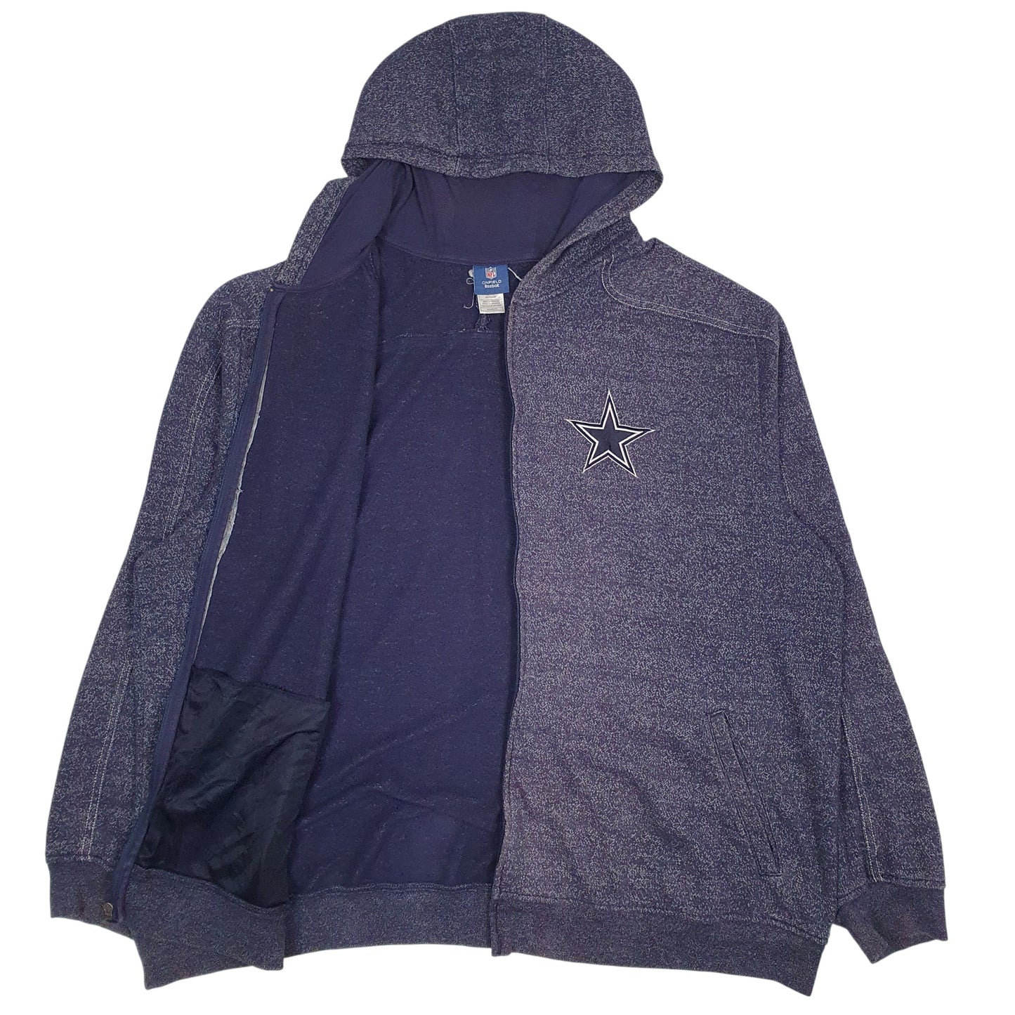Mens Blue Reebok Dallas Cowboys Full Zip Jumper